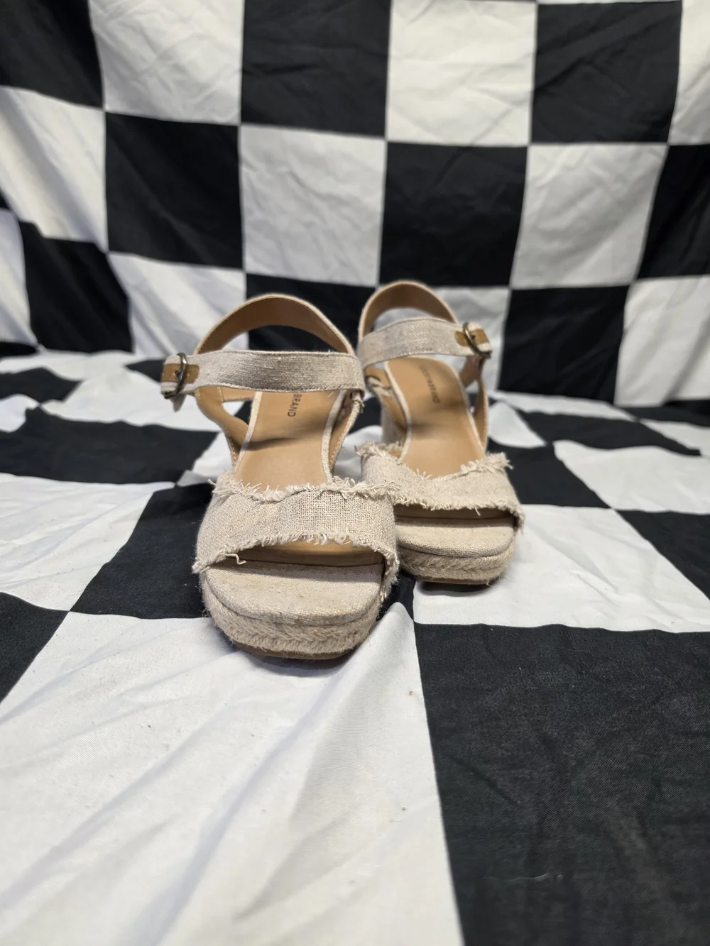 Lucky Brand Frayed Espadrille Wedge Sandals - Beige